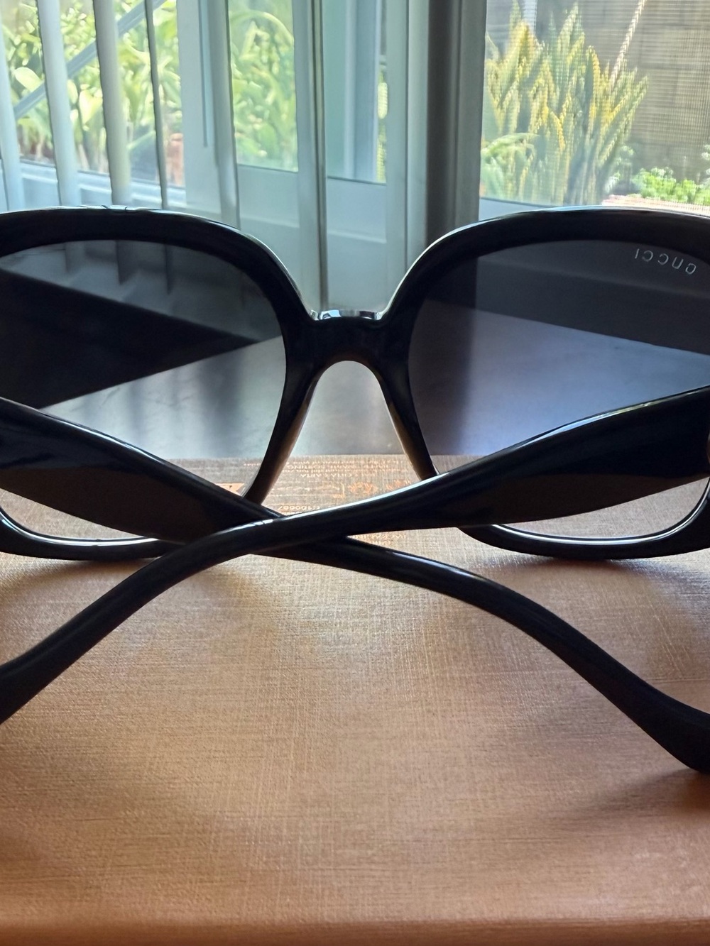 Gucci Black Square Oversized Sunglasses with Gold GG Accent 57mm - Picture 4 of 9